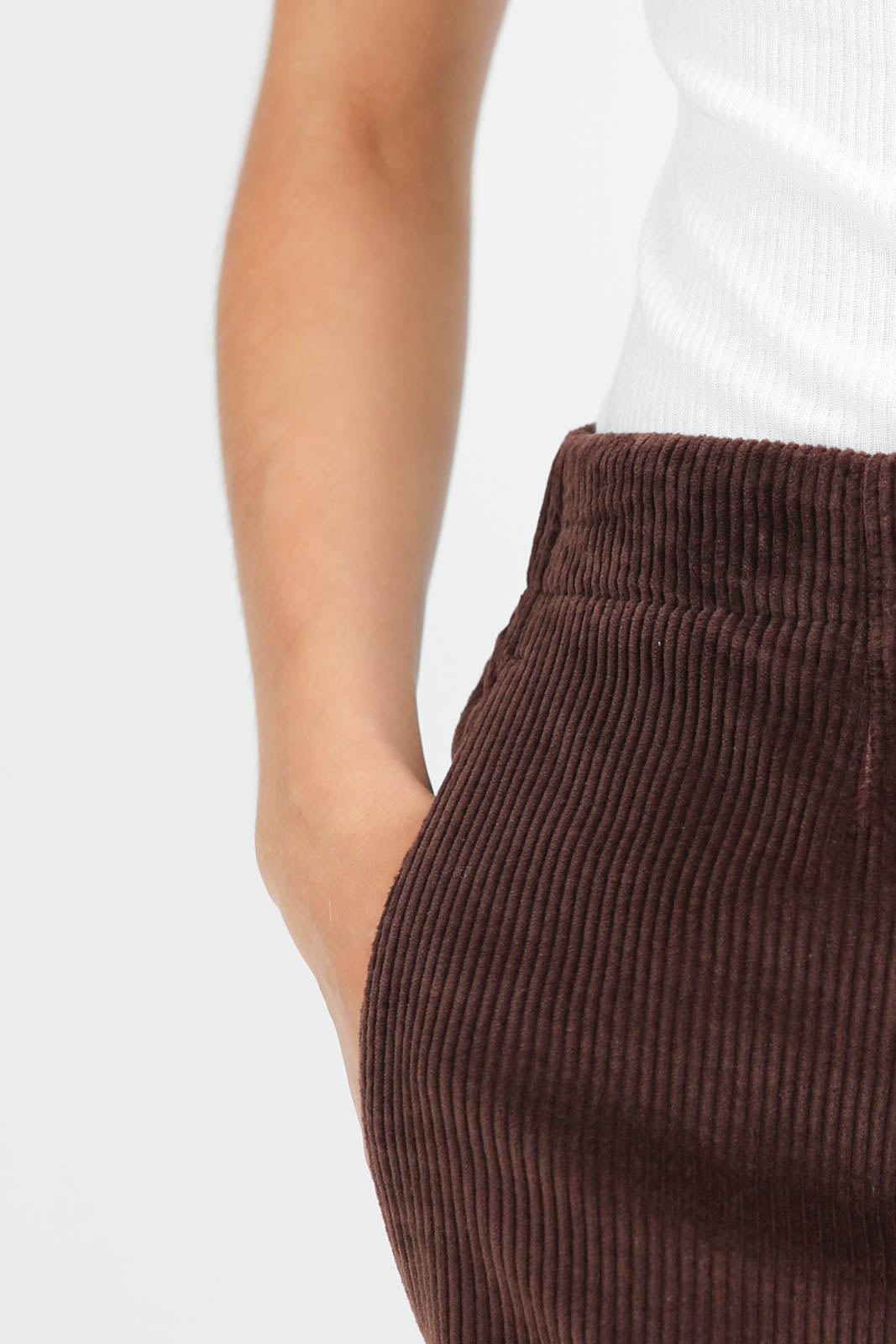 Pantalon en coton chocolat