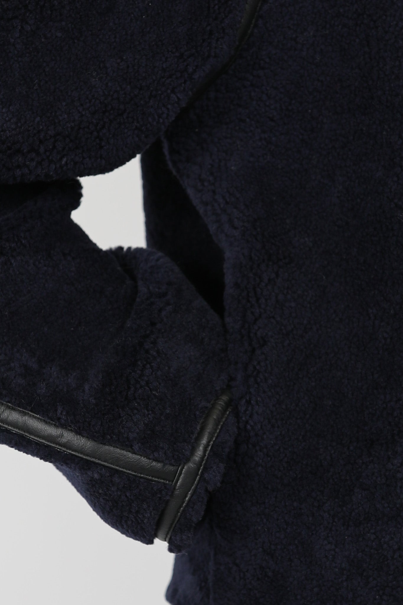 Veste Dino en shearling noir/marine