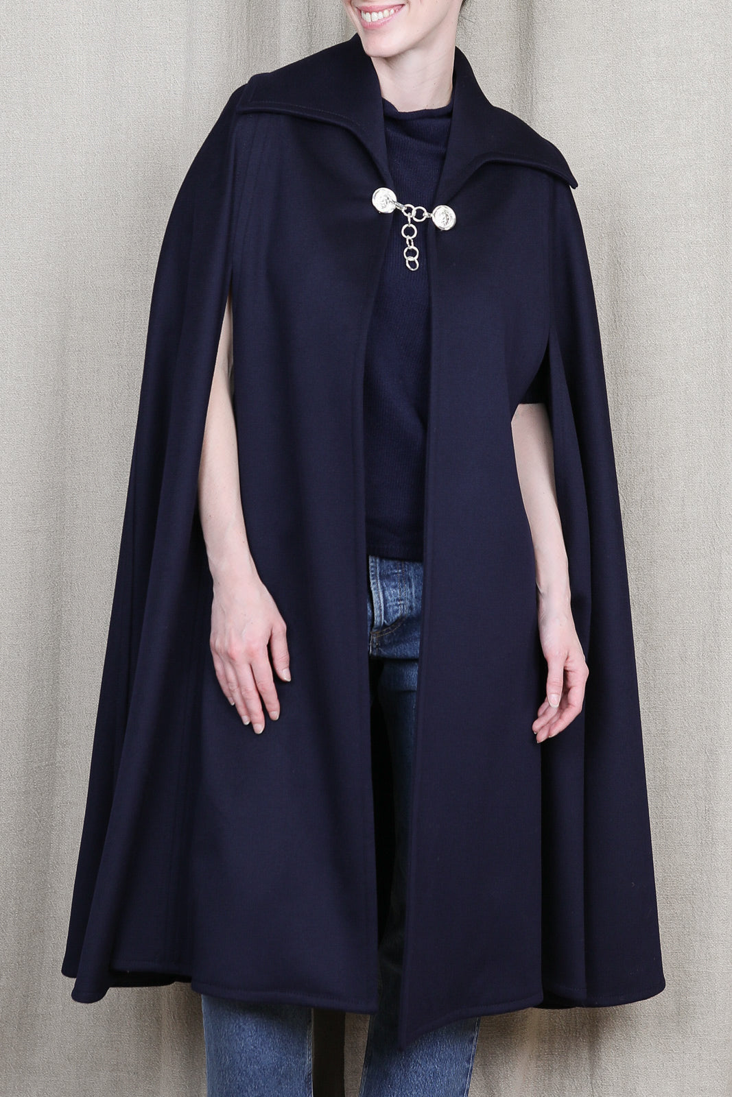 Manteau/Cape Berlino en bleu marine