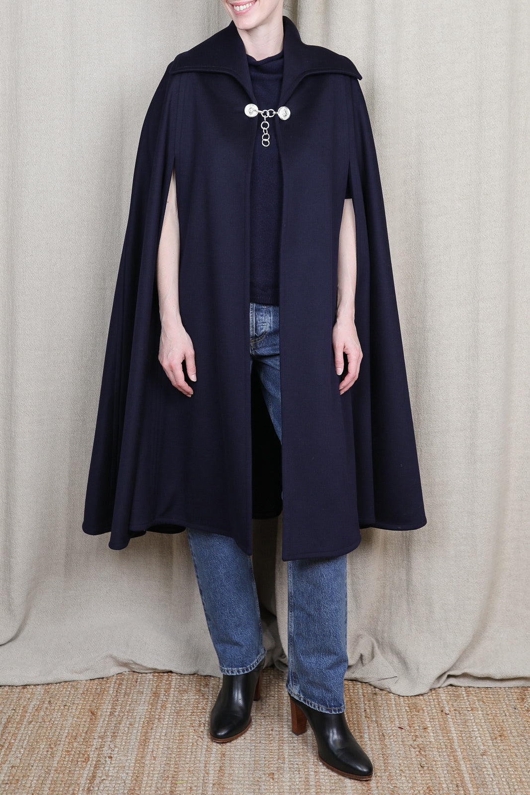 Manteau Cape Berlino en bleu marine