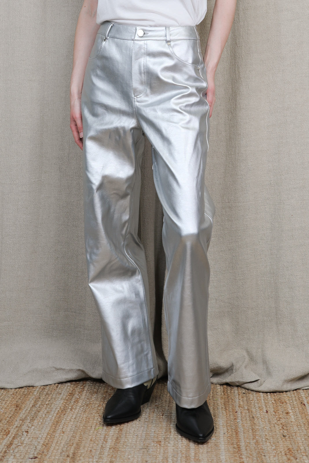 Pantalon Guillaume en argent métallique