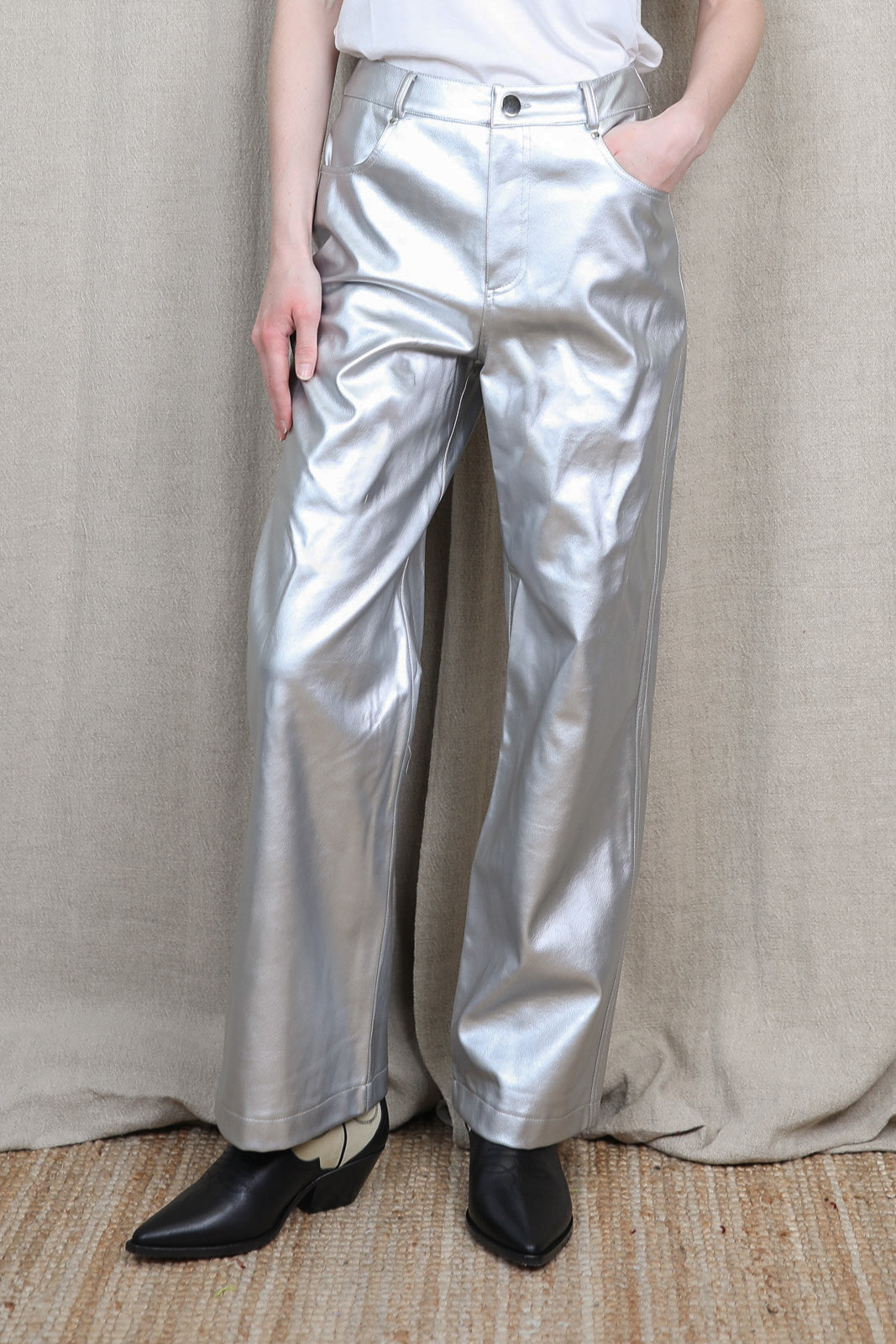 Pantalon Guillaume en argent métallique