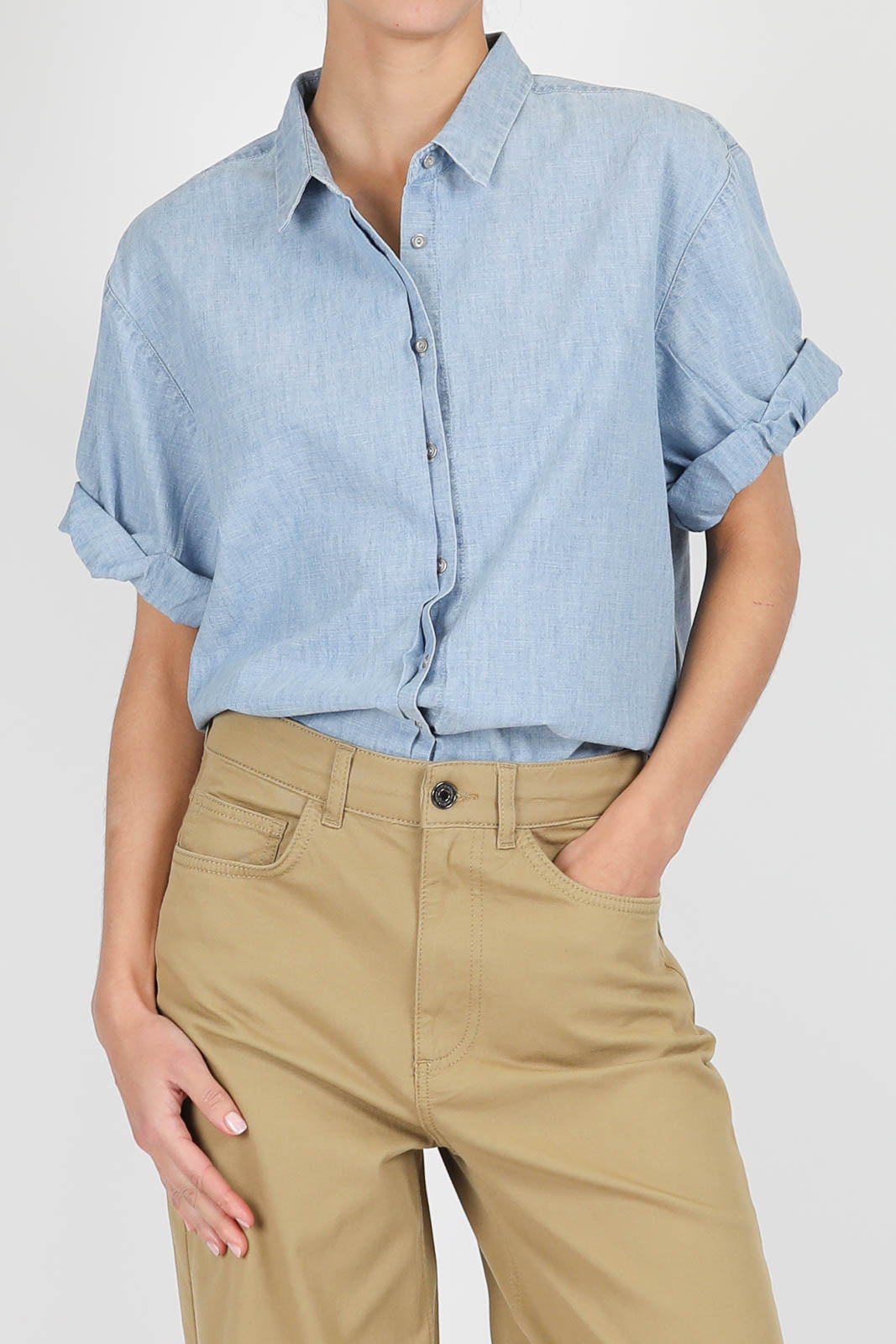 Blouse Channing en bleu poussiéreux