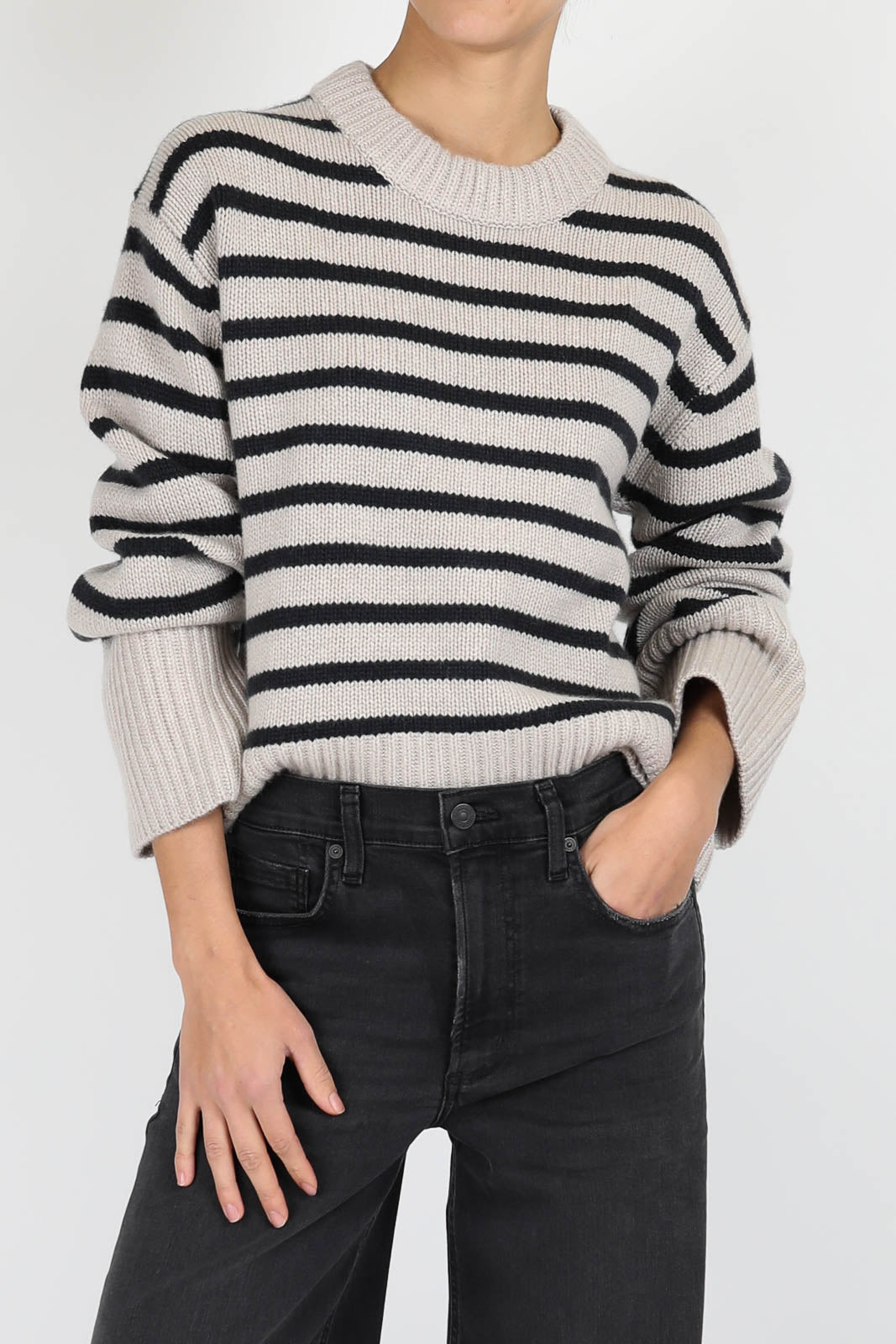 Pullover Sony dans Sand/Ink Stripes