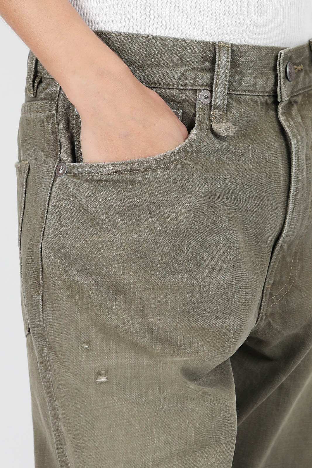 Jeans Boyfriend en Vintage Olive Drab