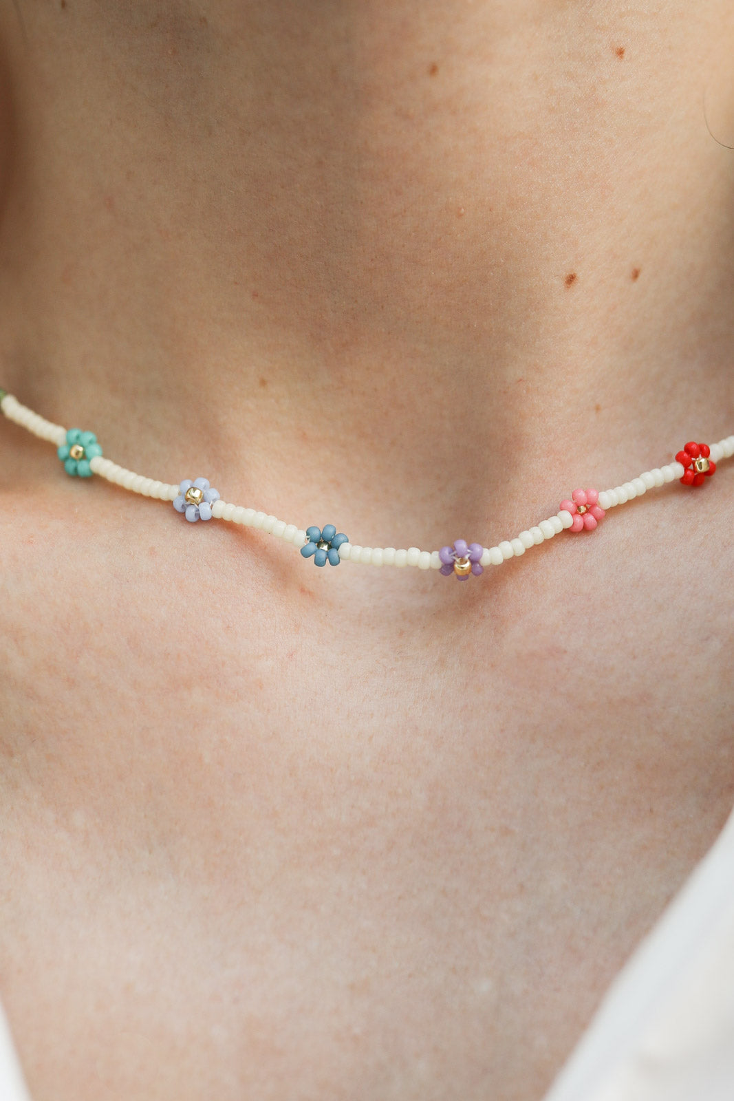 Collier Flower Power en multicolore