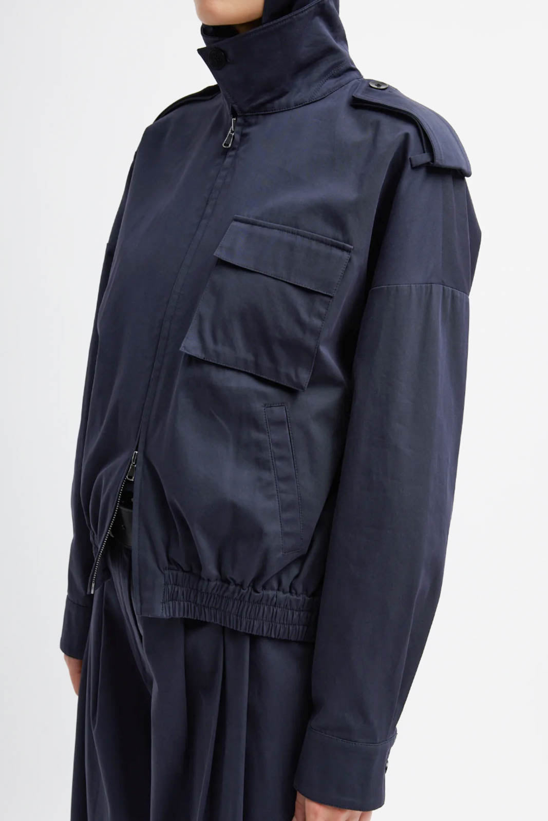 Veste Bomber en sergé Dark Navy