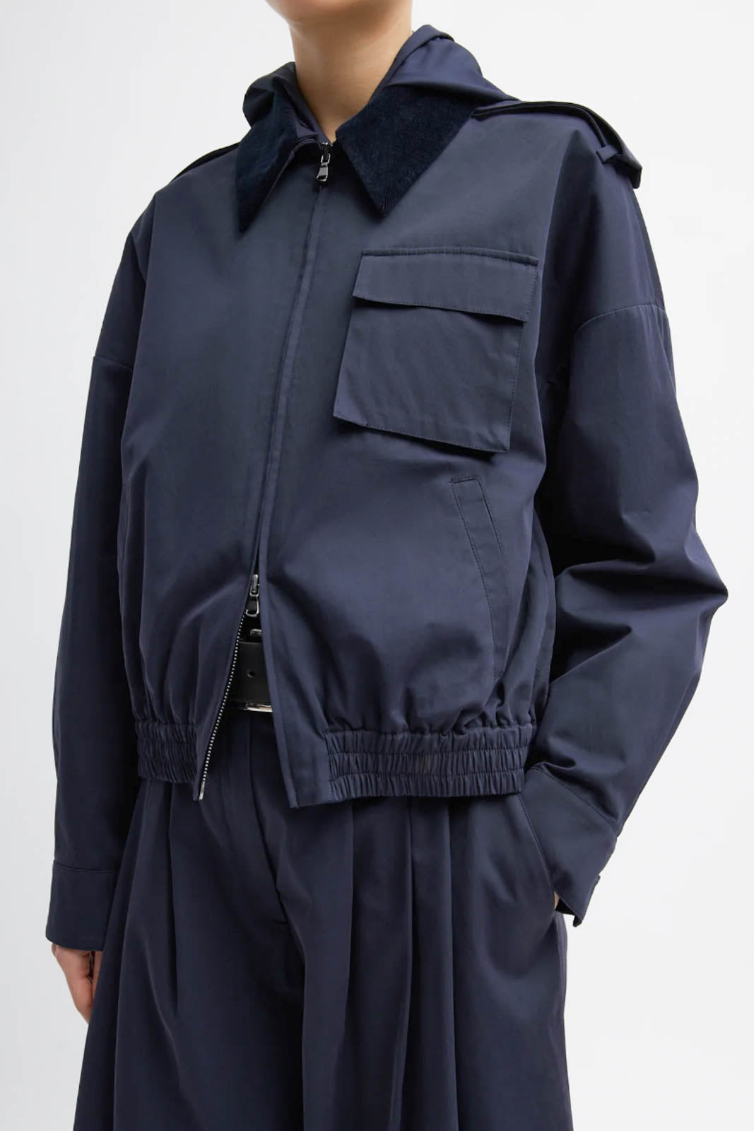 Veste Bomber en sergé Dark Navy