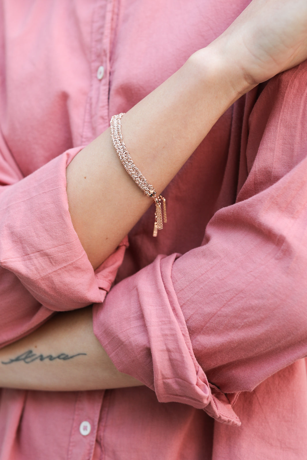 Bracelet N° 183 en or rose nude