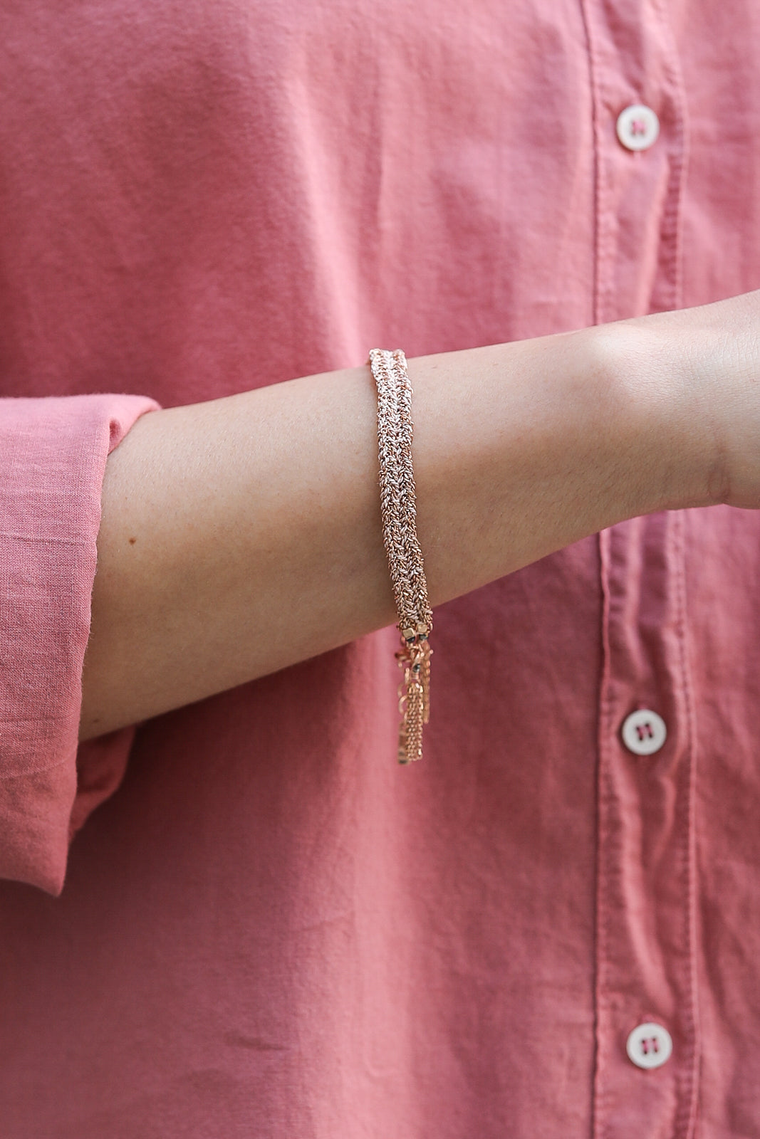 Bracelet N° 183 en or rose nude