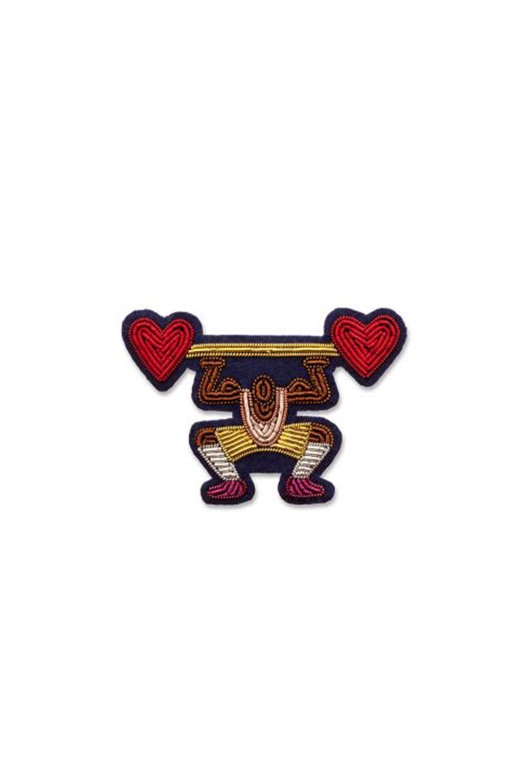 Broche Strong Man en rouge/marron