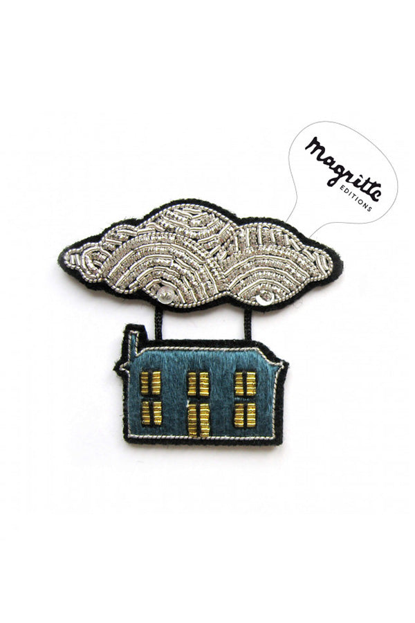 Broche Maison Volante en bleu