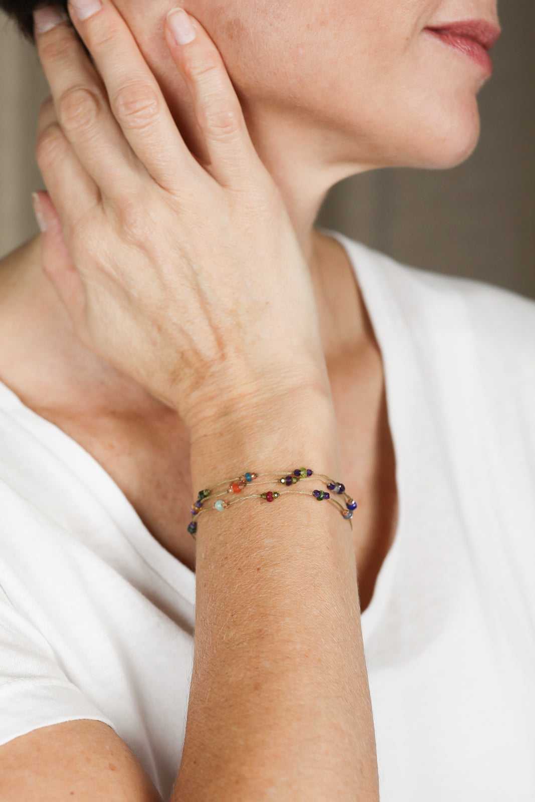 Bracelet / Collier Loopy Sparkly Zirconium