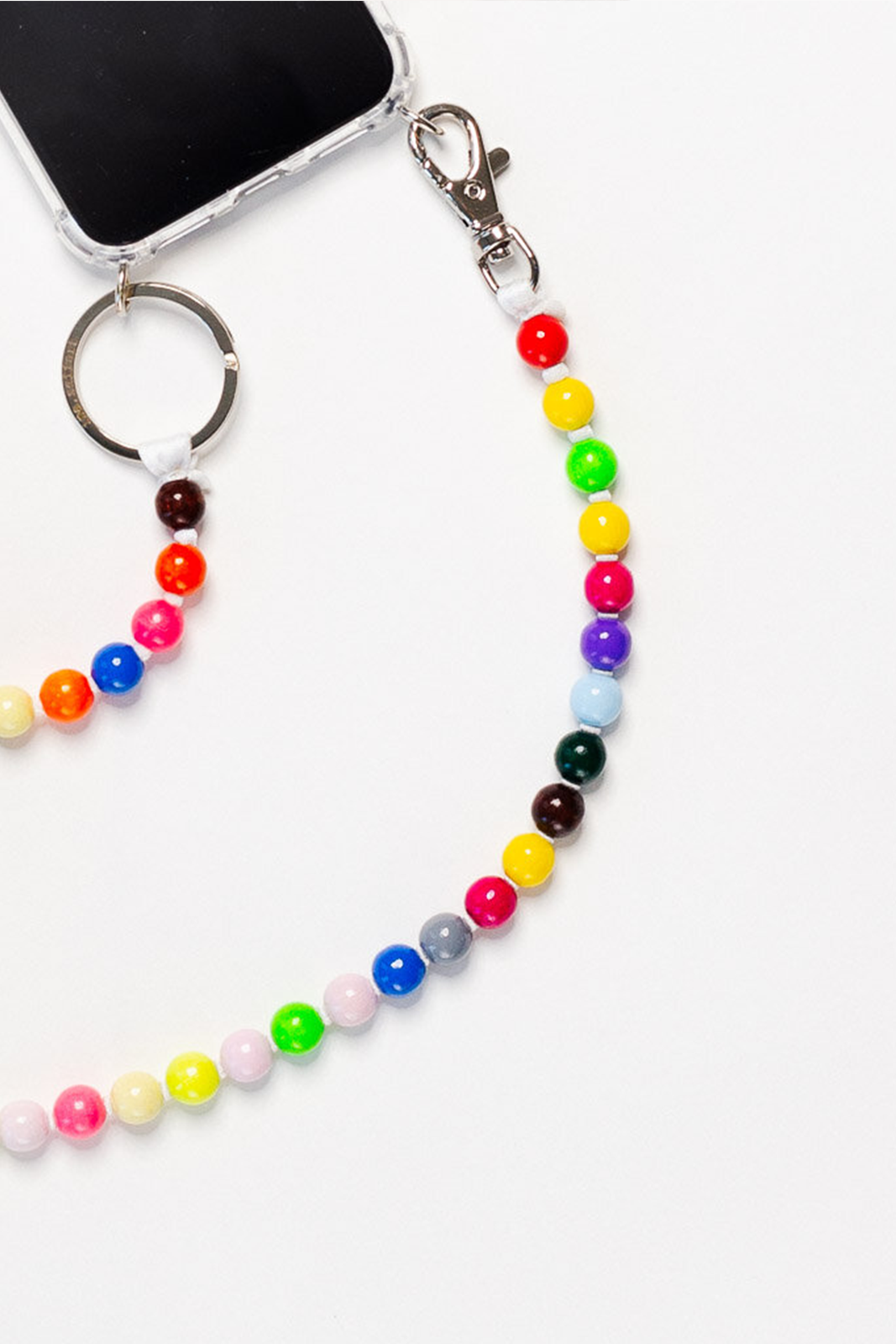 Collier pour portable en multicolore/blanc