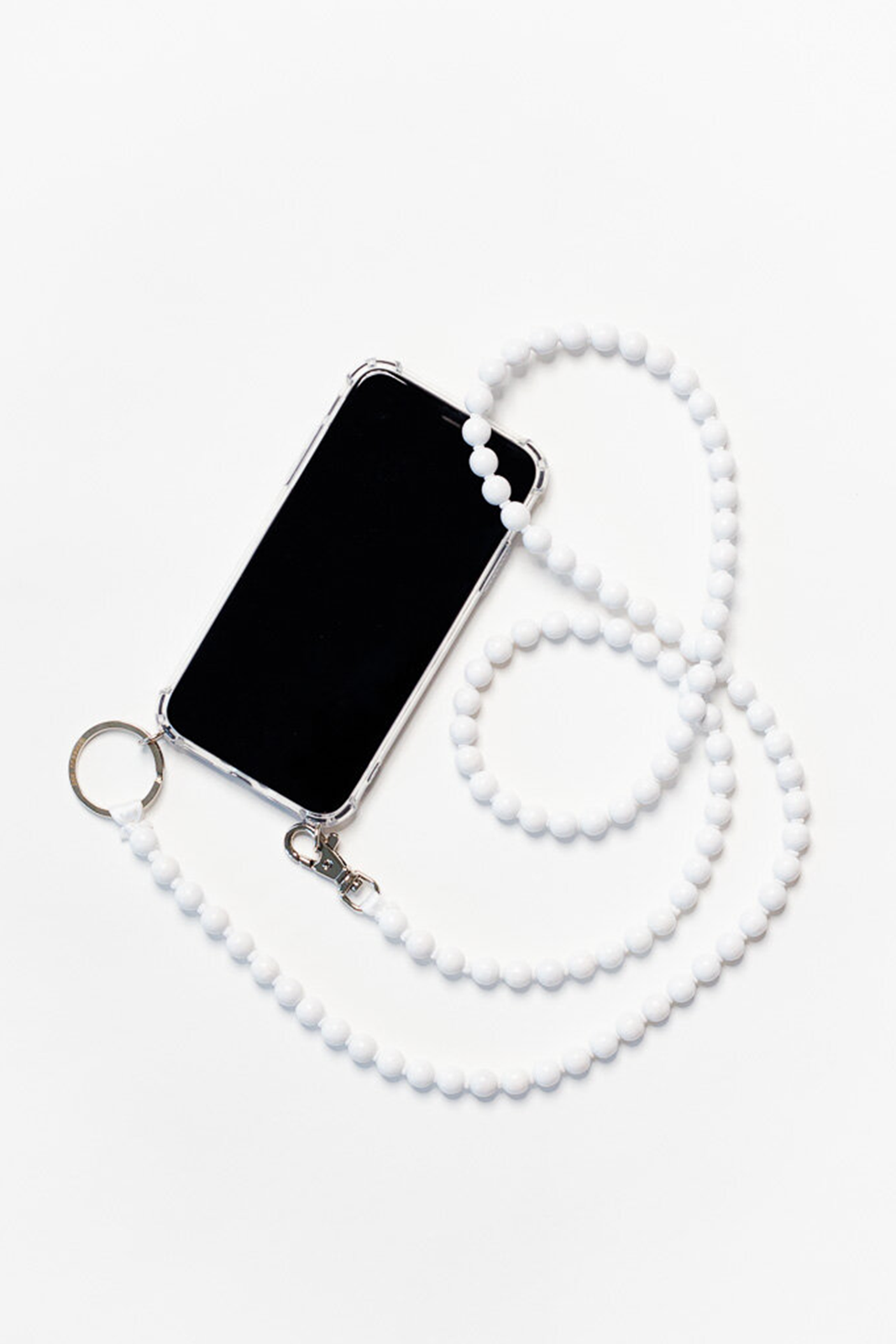 Chaîne pour téléphone portable en blanc